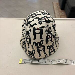 Hat Canvas Bucket Hat with Black & White French Bulldog Print